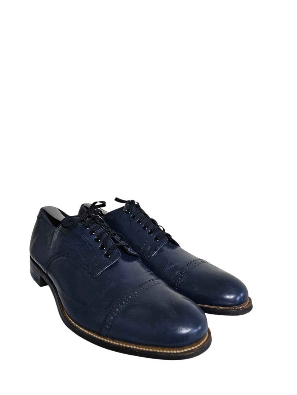 Stacy Adams Madison Oxfords Dress Shoes Mens Size 9 Blue Leather Vintage